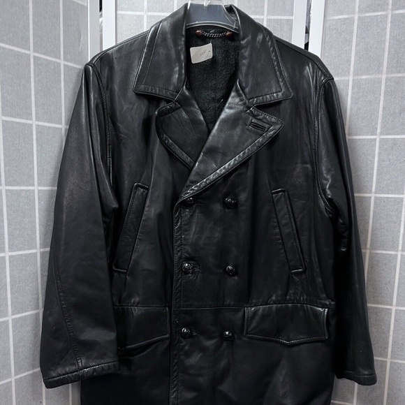 Barneys NYMenLeather Jacket GenuineBlackSz XLMade in Italybuttonspockets!